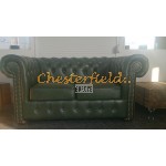 Chesterfield Classic 2-es bőrkanapé Antikzöld A8