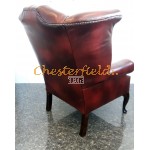 Chesterfield Queen fülesfotel Antikbordó A7