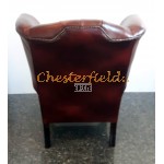 Chesterfield Queen fülesfotel Antikbordó A7