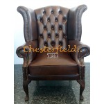 Chesterfield Queen fülesfotel Antik középbarna (A5 Mitte)