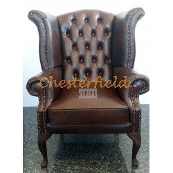 Chesterfield Queen fülesfotel Antik középbarna (A5 Mitte)