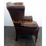 Chesterfield Queen fülesfotel Antik középbarna (A5 Mitte)