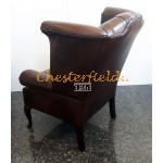 Chesterfield Queen fülesfotel Antik középbarna (A5 Mitte)