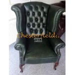 Chesterfield Queen fülesfotel Antikzöld A8