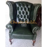 Chesterfield Queen fülesfotel Antikzöld A8