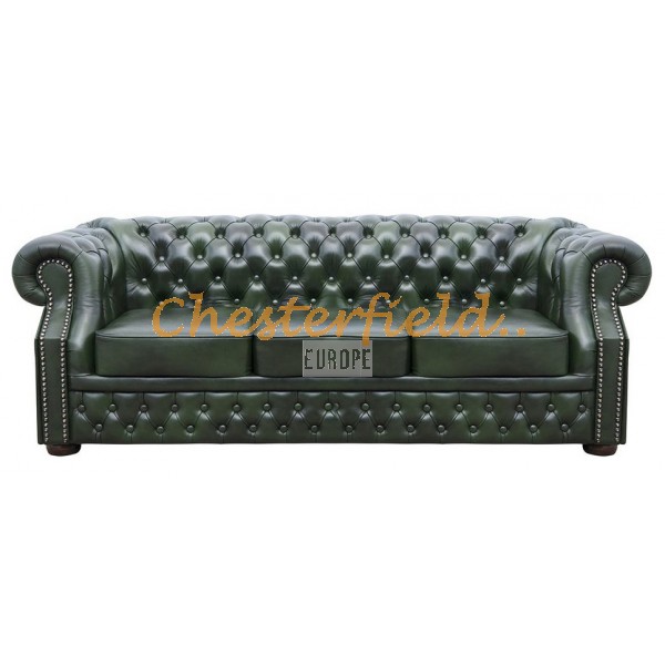 Chesterfield Windsor XL 3-as kanapé Antikzöld A8