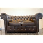 Chesterfield Classic 2-es kanapé antik középbarna A5M