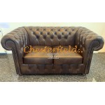 Chesterfield XL Classic  2-es kanapé Antik középbarna A5M