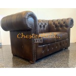 Chesterfield XL Classic  2-es kanapé Antik középbarna A5M