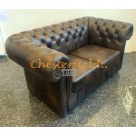 Chesterfield XL Classic  2-es kanapé Antik középbarna A5M