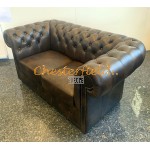 Chesterfield XL Classic  2-es kanapé Antik középbarna A5M