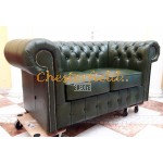 Chesterfield XL Classic 2-es kanapé Antikzöld A8