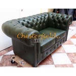 Chesterfield XL Classic 2-es kanapé Antikzöld A8