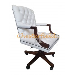 Chesterfield King irodai fehér forgószék, office chair 