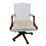 Chesterfield King irodai fehér forgószék, office chair 