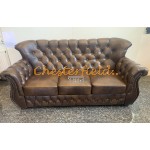 Monk Chesterfield 3-as kanapé Antik középbarna (A5M)