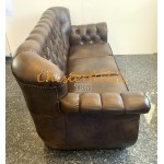 Monk Chesterfield 3-as kanapé Antik középbarna (A5M)