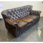 Monk Chesterfield 3-as kanapé Antik középbarna (A5M)