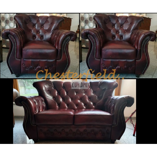 Chesterfield Monk 211 garnitúra Antikbordó (A7)