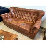 Chesterfield Monk 3-as kanapé Antik whisky C12