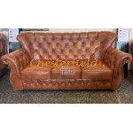 Chesterfield Monk 3-as kanapé Antik whisky C12