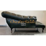 Chesterfield Recamiere Pompadour Chaise Lounge jobboldalas Antikzöld A8