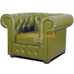 Chesterfield Mark bőr fotel Olivazöld S14 Chesterfield Mark bőr fotel Olivazöld S14