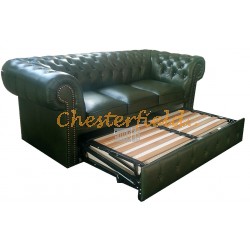 Chesterfield Classic 3-as ágyazható kanapé Antikzöld A8