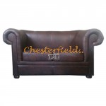 Chesterfield London XL 2-es bőrkanapé Antikbarna A5