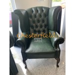 Chesterfield Queen fülesfotel Antikzöld A8