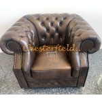 Chesterfield Windsor fotel Antik középbarna A5M