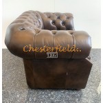 Chesterfield Windsor fotel Antik középbarna A5M