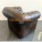 Chesterfield Windsor fotel Antik középbarna A5M