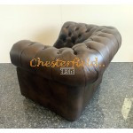 Chesterfield Windsor fotel Antik középbarna A5M