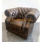 Chesterfield Windsor fotel Antik középbarna A5M